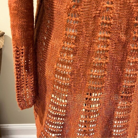 Umgee hooded burnt orange knit sweater - Picture 3 of 7